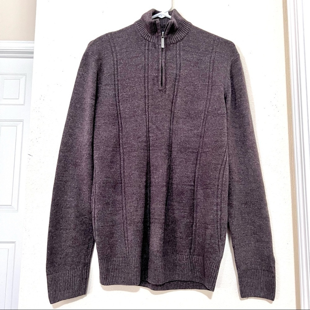 Geoffrey Beene Men's Long Sleeve Stretch Knit 1/4 Zip Pullover sweaters size M